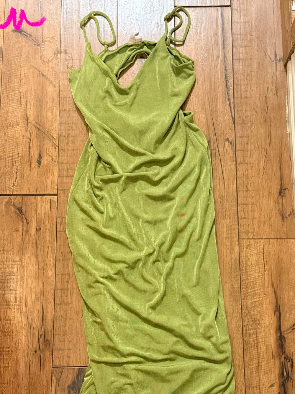 Green Women's Sleeveless Maxi Dress - Elegant V-Neck